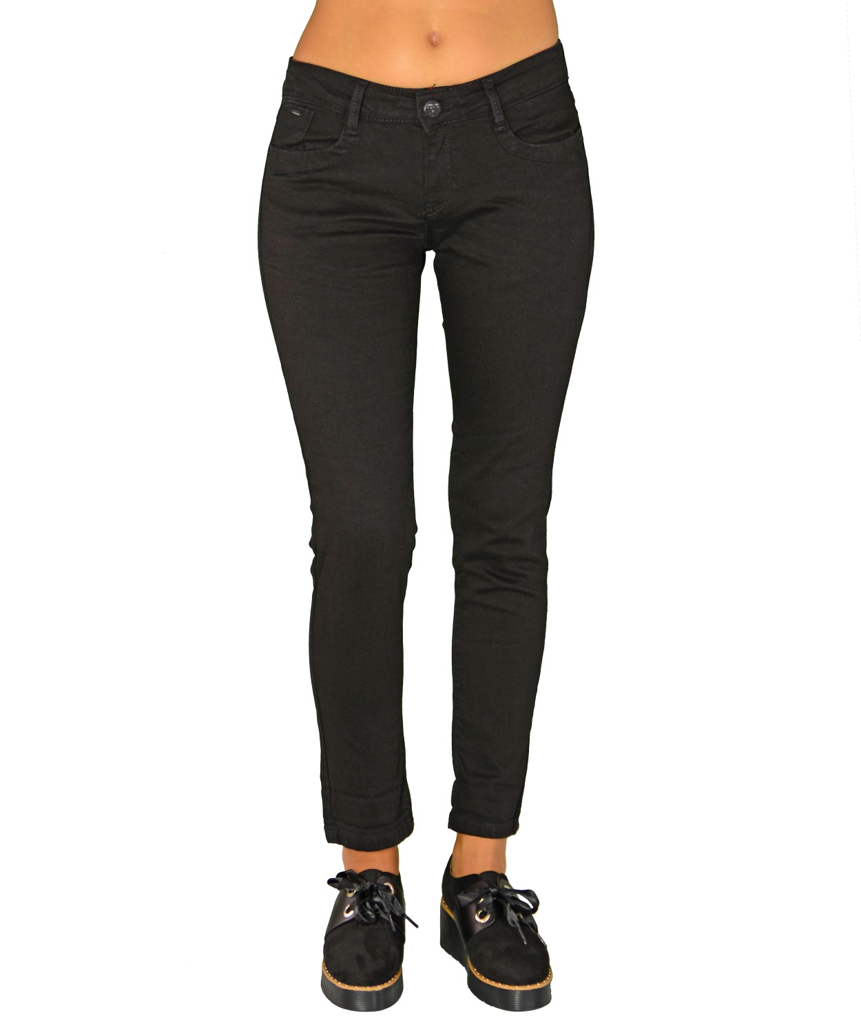 Γυναικείο τζιν παντελόνι μεσοκάβαλο μαύρο Z3C